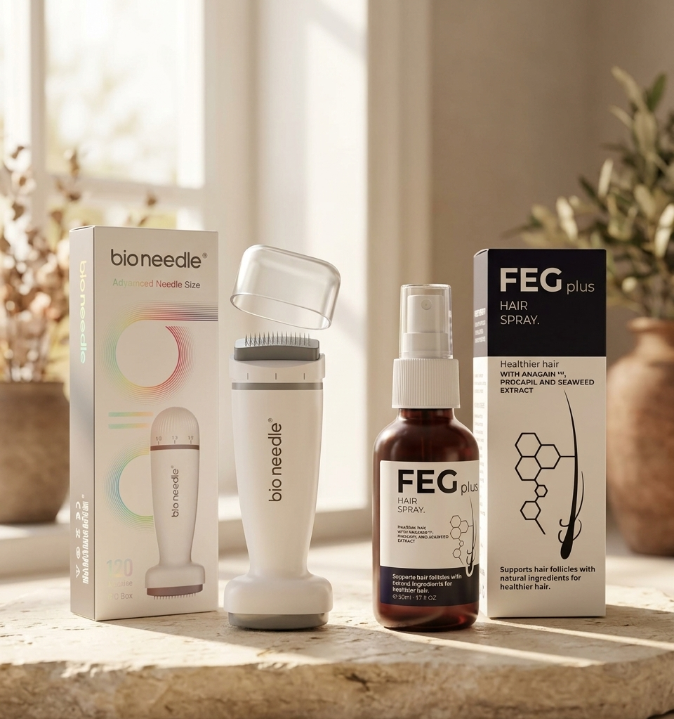 Professional Derma Stamp& FEG PLUS Hair & Beard Growth Serum